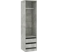 vidaXL Armadio Cassetti Grigio Cemento 50x50x200 cm Legno Multistrato