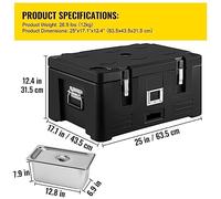 Armadio coibentato da 30 litri 3 vaschette portavivande contenitore for consegna cibo contenitore impilabile con caricatore superiore cabina refrigerata for esterni(Sliver)
