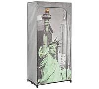 Armadio compatto, grande spazio di archiviazione, organizer portatile, per camera da letto, corridoio, spogliatoio, armadio in tessuto, 75 x 45 x 160 cm, tessuto New York