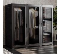 Armadio compatto in polipropilene con chiusura magnetica e appendiabiti alto 105/170 cm, ideale per piccole stanze e salotti (105 x 51 x 105 cm)