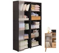 Armadio compatto per armadio: soluzione di archiviazione organizer per vestiti per stanza piccola | telaio in legno resistente, design multi-ripiano per un uso efficiente