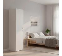 Armadio Con 1 Anta Multiuso Armadietto Design Moderno Salvaspazio Con Ripiani Interni Ideale Per Ingresso Bagno Camera Da Letto Lavanderia 39.4 x 41.5 x 175.4 Cm Bianco