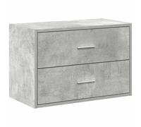 Armadio con 2 cassetti, grigio cemento, 60 x 31 x 40 cm | Materiale a base di legno, resistente all'umidità, modulare, impilabile, facile da pulire, universale
