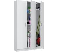 Armadio Con 3 Ante Battenti e 5 Ripiani Armadietto Multiuso Salvaspazio A Colonna Ingresso Camera Da Letto Portascope Ripostiglio Design Moderno Elegante Pinto 109 x 180 x 37 cm Colore Bianco
