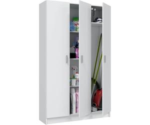 Armadio Con 3 Ante Battenti e 5 Ripiani Armadietto Multiuso Salvaspazio A Colonna Ingresso Camera Da Letto Portascope Ripostiglio Design Moderno Elegante Pinto 109 x 180 x 37 cm Colore Bianco