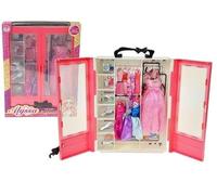 Armadio con 4 abiti per bambole 29cm + accessori