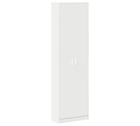 Armadio con ripiano bianco in legno 55 x 25 x 189 cm, spazio moderno con 5 ripiani, ante a battente e maniglie dritte per camera da letto e spogliatoio