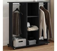 Armadio con Ruote Nero 102x38x110 cm in Legno Multistrato