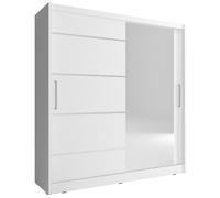 ARMADIO CON SPECCHIO PER CAMERE DA LETTO SERIE MAJA 180x62x200h BIANCO OPACO