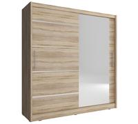 ARMADIO CON SPECCHIO PER CAMERE DA LETTO SERIE MAJA 180x62x200h ROVERE