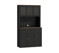 ARMADIO CUCINA HOMCOM IT83A-068V81BK - in MDF nero con 6 porte e 10 ripiani