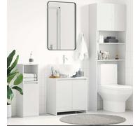 Armadio da bagno con 1 scomparto e 2 ante per riporre e organizzare extra, struttura robusta in legno compensato e design elegante per uno spazio