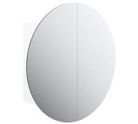 Armadio da Bagno con Specchio Rotondo e LED Bianco 40x40x17,5cm