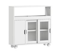 ARMADIO DA BAGNO HOMCOM IT834-943V00WT - in MDF Bianco con 3 porte e 0 ripiani, 71x20x70 cm