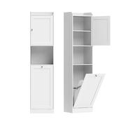 ARMADIO DA BAGNO HOMCOM IT834-989V00WT - in pannello truciolare bianco con 2 porte e cesto