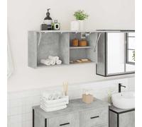 Armadio da bagno in robusto legno grigio cemento, 80 x 25 x 40 cm, resistente all'umidità, durevole, molto spazio, ideale per bagno, cucina, soggiorno, camera da letto