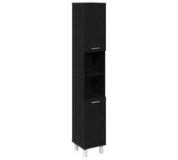vidaXL Mobile da Bagno Nero Rovere 30x30x179 cm in Legno ingegnerizzato