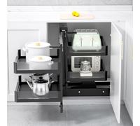 Armadio da cucina ad angolo cieco estraibile con 4 cestelli mensola scorrevole organizer completo estraibile pentola piatto rack resistente armadio ad angolo organizzatore per casa, cucina