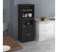 Armadio da cucina HOMCOM con 2 ripiani aperti 60x30x162 cm nero