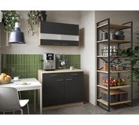 Armadio Da Cucina Pensile 100 Cm Rovere Spazzolato Nero Merle Respekta