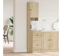 Armadio da cucina Sonoma Rovere 35 x 50 x 180 cm Materiale Legno con Due Cassetti e Una Porta per Conservazione Moderna ed Elegante Design