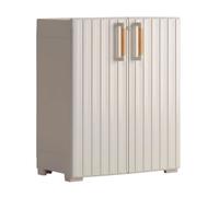Keter armadietto portaoggetti basso groove beige e sabbia