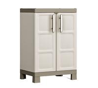 Armadio da Esterno 2 Ripiani 65x45x97H cm in Plastica Keter Excellence Basso Beige/Tortora