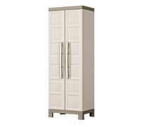 Armadio da Esterno 4 Ripiani 65x45x182H cm in Plastica Keter Excellence Alto Beige/Tortora