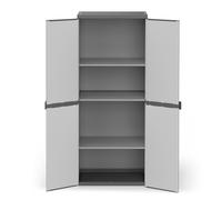 Armadio da Esterno 68x40x165 cm 2 Ante 4 Ripiani in Resina Grigio