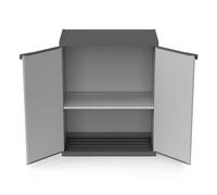 Armadio da Esterno 68x40x85 cm 2 Ante 2 Ripiani in Resina Grigio