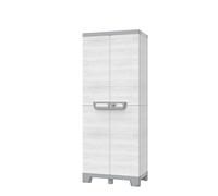 TERRY Armadio da Esterno Antipioggia in Plastica 2 Ante con 3 Ripiani Linea Sequoia 68x39x172 cm colore Grigio
