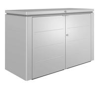 Armadio da esterno basso Biohort HighBoard 200x84x127 cm argento Argento metallico