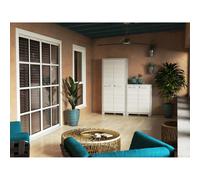 Armadio da esterno basso Keter Maximo 80x44x100H cm grigio-bianco Grigio - bianco