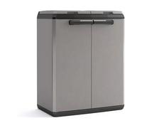 Keter cassonetto riciclaggio rifiuti split basic grigio e nero 85 cm