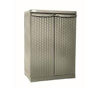 Armadio da Esterno Tortora Basso - 6251-21 Mobili Multiuso Rattan Line L 65 x P 45 x H 91