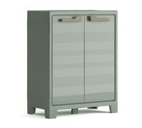 Keter Armadio 2 Ripiani Regolabili Realizzato In Resina Planet Outdoor Basso, Verde, 80 x 44 x 100 cm