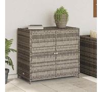 Armadio da giardino grigio polyrattan, 83 x 45 x 76 cm, resistente alle intemperie e robusto con struttura in acciaio verniciato a polvere, spazioso per giardino, balcone e terrazza