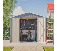 Armadio da giardino, resistente alle intemperie, in metallo, 8 x 6 m, con porta pieghevole, per attrezzi da giardino, colore antracite