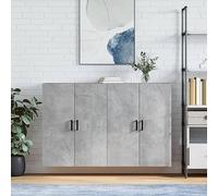 Armadio da parete 2 pezzi grigio cemento armadio da parete con porte, portaoggetti elegante e funzionale per organizzare la tua casa 69,5 x 34 x 90 cm