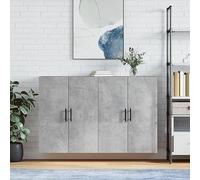 Armadio da parete 2 pezzi grigio cemento armadio da parete con porte, portaoggetti elegante e funzionale per organizzare la tua casa 69,5 x 34 x 90 cm
