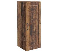 Armadio da parete, 33 x 34,5 x 90 cm, legno di ingegneria antico | Ripiani regolabili, scomparti spaziosi, ripostiglio libri e decorazione, soggiorno o ufficio, facile manutenzione