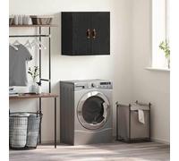 Armadio da parete in rovere nero, 60 x 31 x 60 cm, pensile in legno con 1 ripiano, montaggio a parete, armadio da bagno, armadio da garage per organizzare e risparmiare spazio