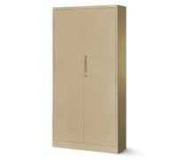 Jan Nowak Armadio da Ufficio C001 Archivio per Officina in Metallo Verniciato a polvere Chiudibile 185 cm x 90 cm x 40 cm (Beige)