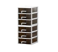 Armadio del cassetto di stoccaggio, organizzatore di desktop in plastica trasparente a 6 strati multifunzionale per casa, ufficio, camera da letto, 10 x 13 x 25 pollici C