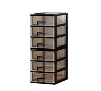 Armadio del cassetto di stoccaggio, organizzatore di desktop in plastica trasparente a 6 strati multifunzionale per casa, ufficio, camera da letto, 10 x 13 x 25 pollici B