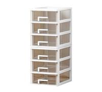 Armadio del cassetto di stoccaggio, organizzatore di desktop in plastica trasparente a 6 strati multifunzionale per casa, ufficio, camera da letto, 10 x 13 x 25 pollici A