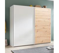 Composad | Armadio della Linea SYSTEMA, Armadio a 2 Ante Scorrevoli, Camera da Letto, Dimensioni (LxAxP) 250x223x67 cm, Colore Rovere Oak Miele e Bianco Top Matt, Made in Italy