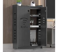 Armadio di archiviazione router WiFi, scatola di gestione dei cavi nascosta da pavimento con organizer per striscia di alimentazione, per mobili multimediali domestici, soluzione elegante per