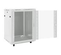 Armadio di rete 15U su ruote, 19", IP20, 60 x 45 x 86 cm, in acciaio laminato a freddo e vetro, robusto armadio per sistemi di storage di rete, ideale per ambienti IT e uffici