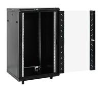 Armadio di rete 18U 19" IP20 nero 60 x 60 x 100 cm in acciaio laminato a freddo e vetro per sistemi di archiviazione di rete professionali - robusto e durevole per infrastrutture IT sicure